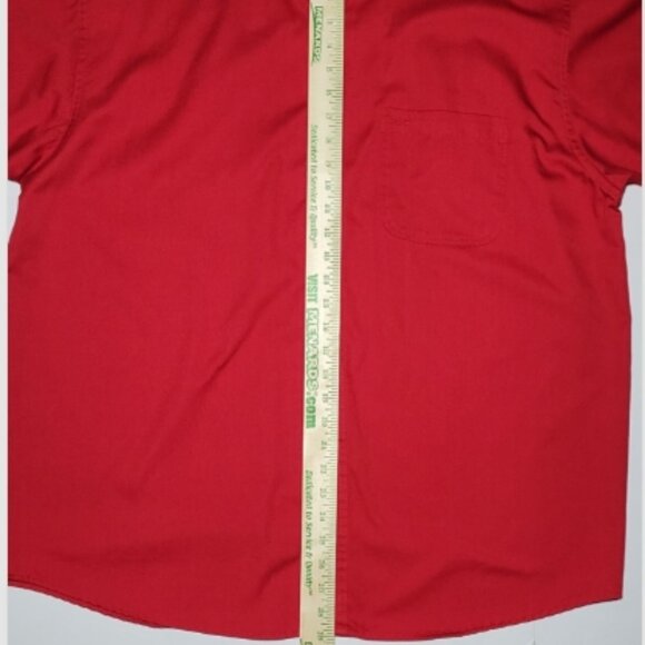 Blue Generation Mens Red Short Sleeve Button Up One Pocket Shirt Size XL - Picture 8 of 11